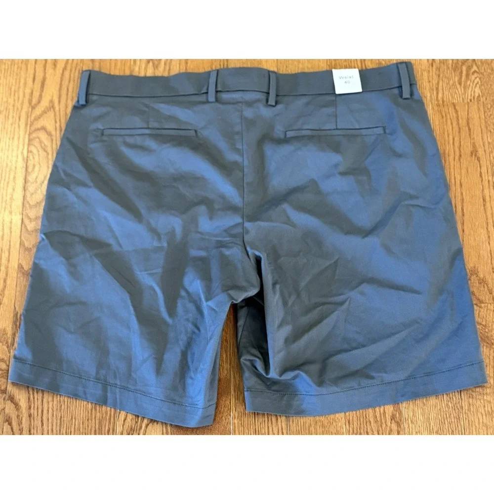 Banana Republic Men's Tailored Slim Fit Flat Front Shorts Dark Gray Size 40